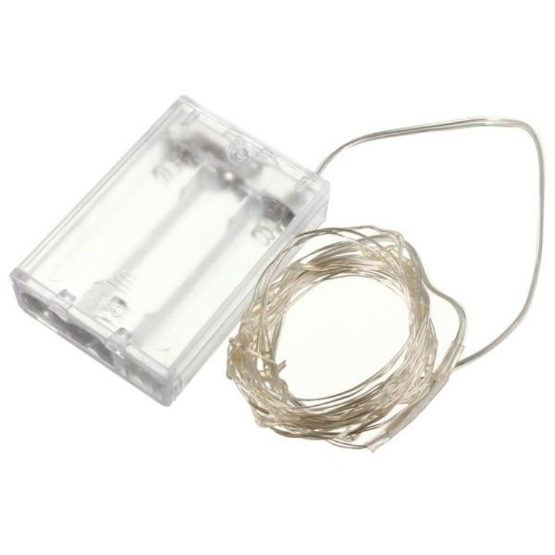 Vodotesná Vianočná Párty Dekorácia 3m 30 Led Strieborná Drôtená Rozprávková Struna Na Batérie