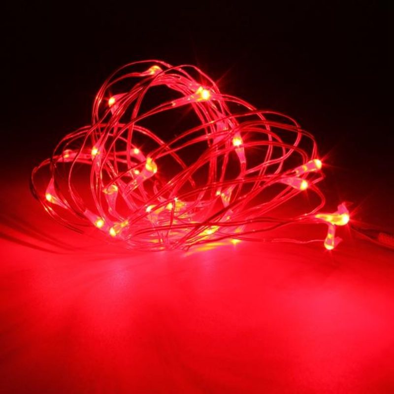 Vodotesná Vianočná Párty Dekorácia 3m 30 Led Strieborná Drôtená Rozprávková Struna Na Batérie