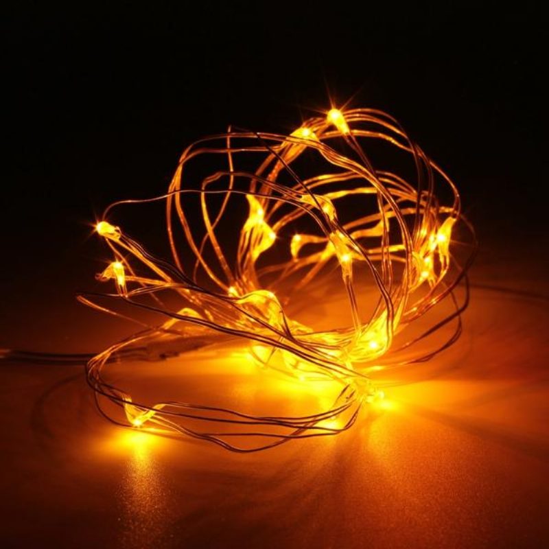 Vodotesná Vianočná Párty Dekorácia 3m 30 Led Strieborná Drôtená Rozprávková Struna Na Batérie