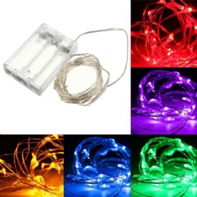 Vodotesná Vianočná Párty Dekorácia 3m 30 Led Strieborná Drôtená Rozprávková Struna Na Batérie