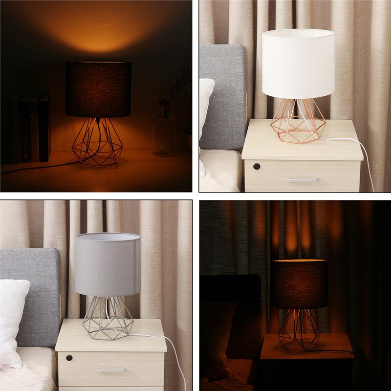 Vyhĺbená Moderná Lampa Do Spálne Do Stolová S Tienidlom