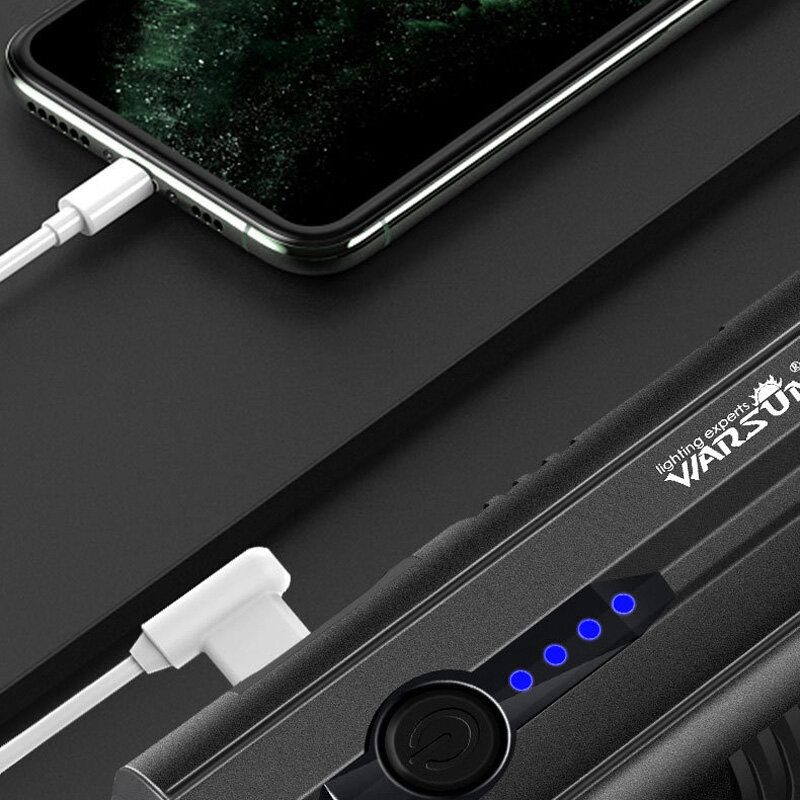Warsun X608 Double P8 Led 1600lm Silná Baterka So 16 Guľôčkami Cob Sidelight Telefón Mobilná Power Banka Usb Dobíjacie Kempingové Mantainové Svetlo