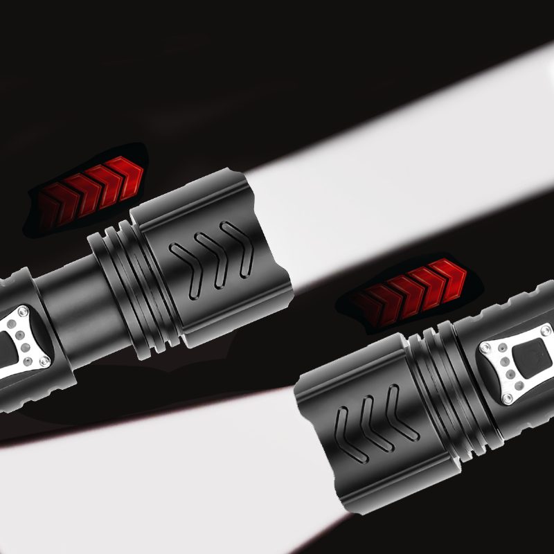 Zoomovateľná Baterka Xhp90 S 5 Režimami Usb-c Nabíjateľná Vyhľadávacia Lampa Poľovníctvo Kempovanie Rybolov