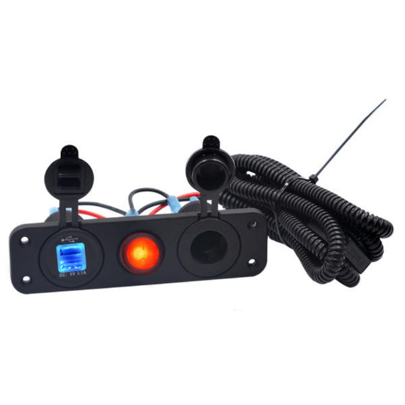 12c-24v 3.1a Dvojitá Usb Nabíjacia Zásuvka Led Spínací Panel Napájací Zdroj Vodotesný Námorný Čln