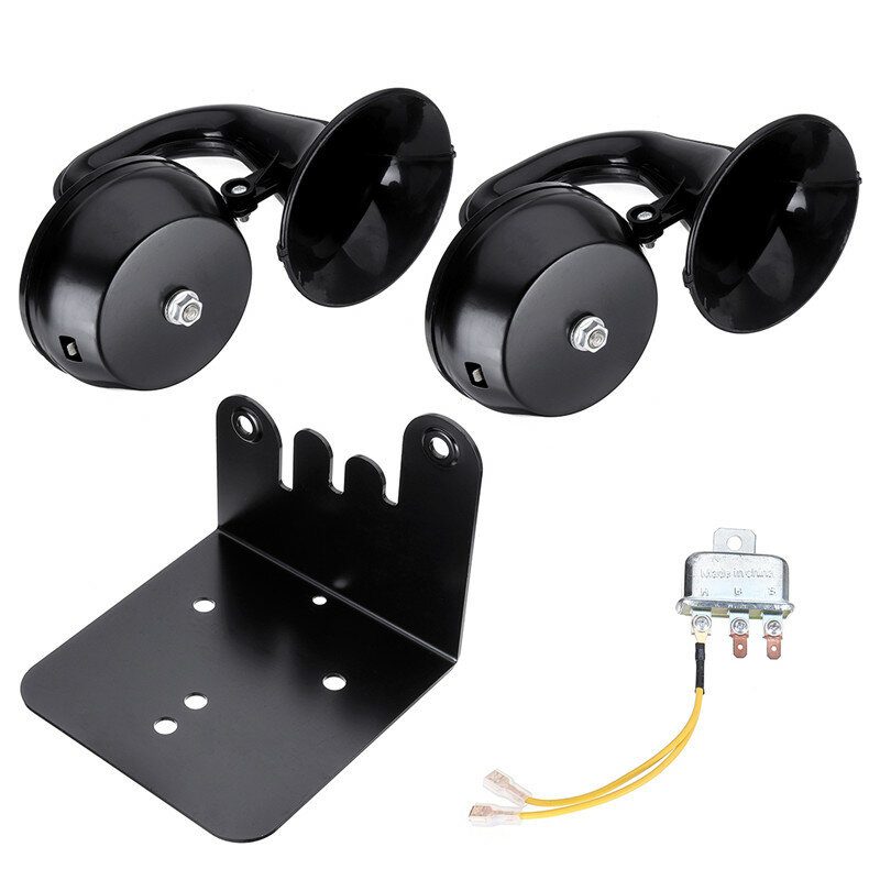12v 130hz 126db/130db Single/double Slimák Air Horn Koleno Píšťalka Čierna Zliatina Pre Nákladné Autá