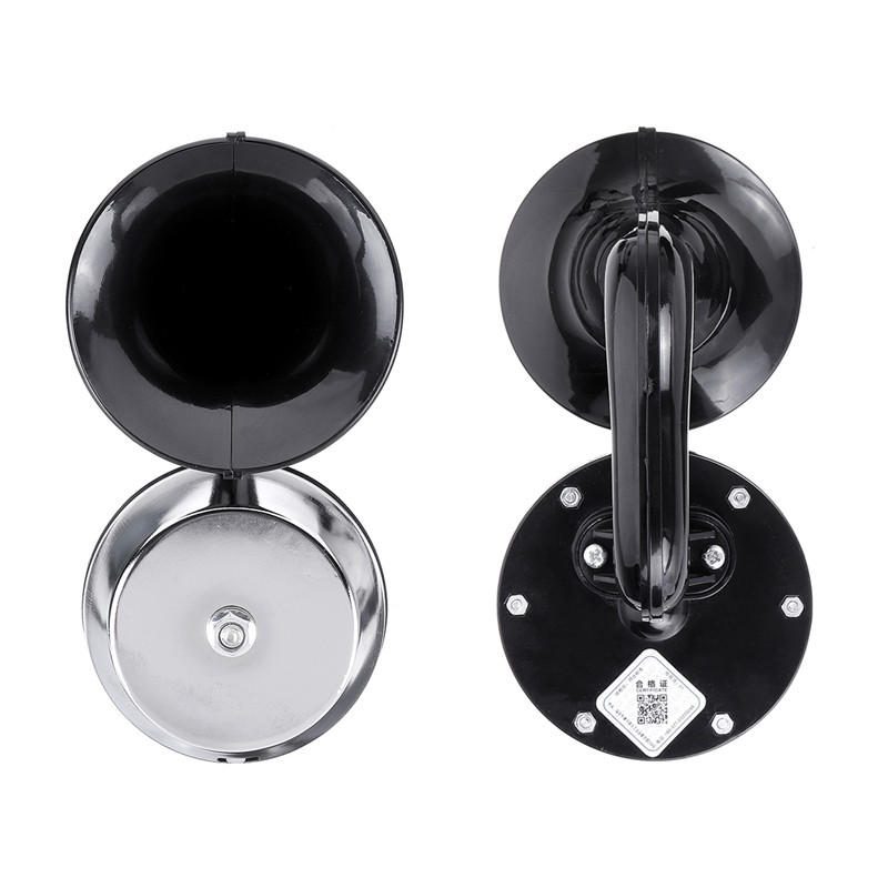 12v 130hz 126db/130db Single/double Slimák Air Horn Koleno Píšťalka Čierna Zliatina Pre Nákladné Autá