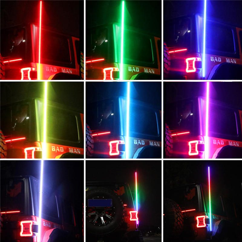 12v 30-45w/35-55w 3ft/4ft 240led/300led 5050 Rgb Bluetooth Flagpole Light App Control Pre Jeep Utv Atv Motocykel