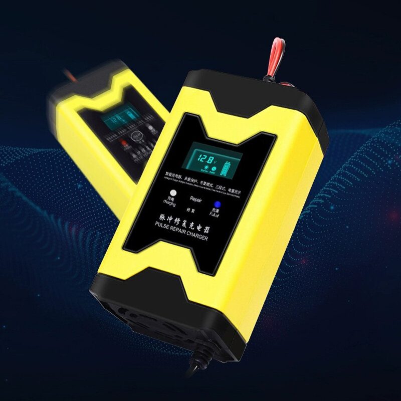 12v 6a Pulzná Opravná Nabíjačka S Lcd Displejom Pre Motocyklové Auto