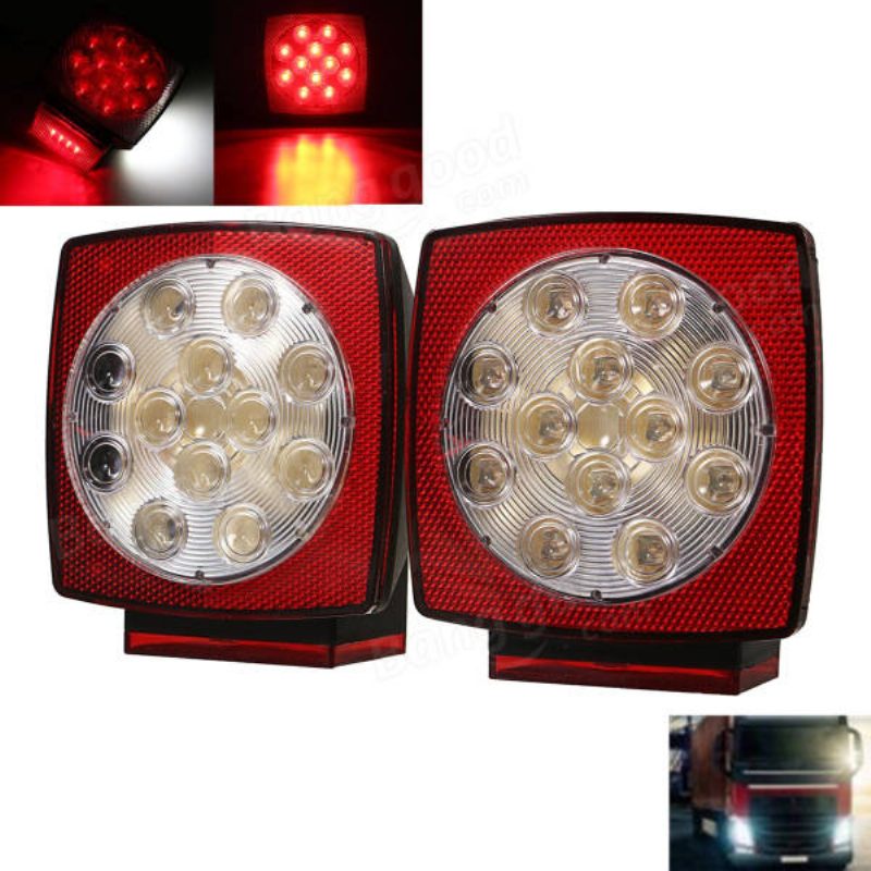 12v Led Štvorhranné Zadné Svetlá Na Nákladné Auto Brzdové Svetlo Na Čap Univerzálny