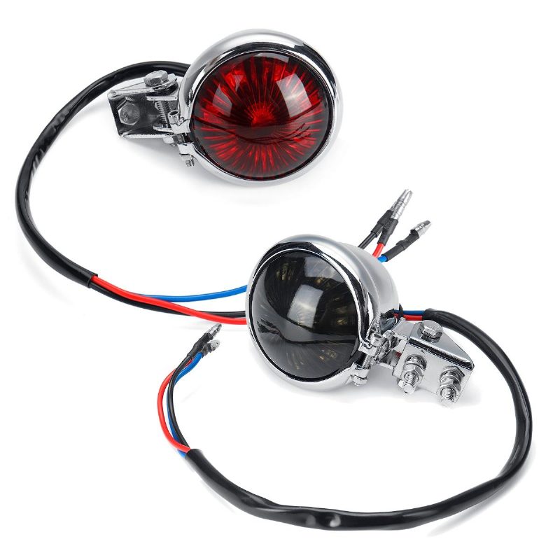 12v Motocyklový Dymový Doraz Zadnej Brzdy Červené Zadné Svetlo Pre Harley Chopper Cafe Racer