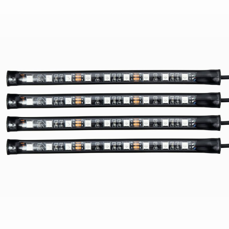 4ks 9led Rgb Pásových Svetiel Podsvietenie Pod Karosériou Diaľkové Ovládanie Dekoratívna Podlaha Atmosférická Pásová Vnútorná Lampa