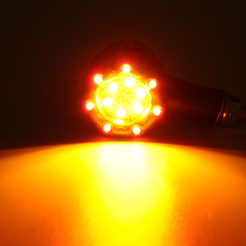 4x Univerzálne Led Svetlo Jantárové + Červené Pre Motocykle Zadné Smerové Brzdové Svetlá Bežiace