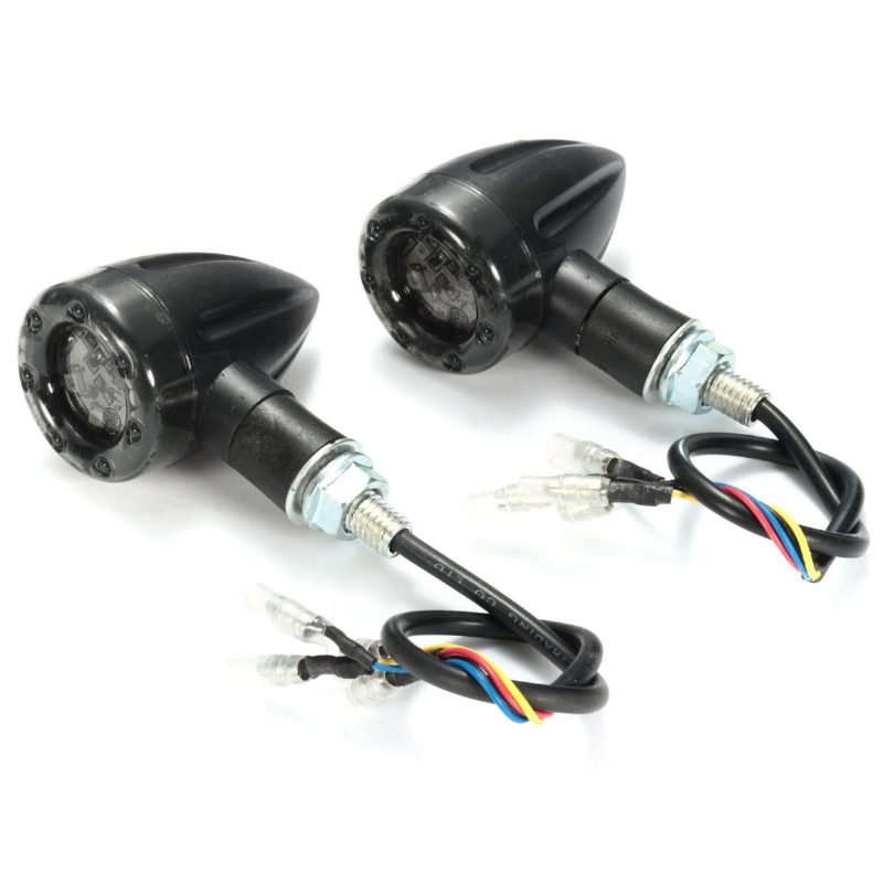 4x Univerzálne Led Svetlo Jantárové + Červené Pre Motocykle Zadné Smerové Brzdové Svetlá Bežiace