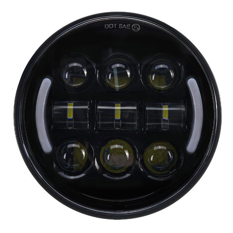 5.75" Motocyklový Led Svetlomet Projektor Hi-lo Beam Drl Smerovku Halo Ring