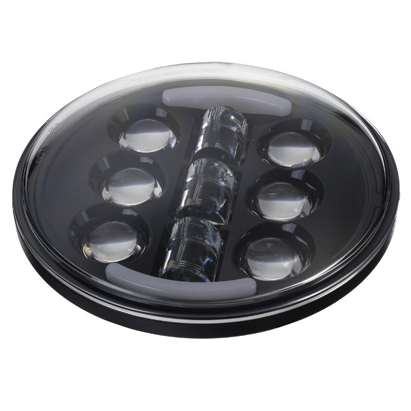 5.75" Motocyklový Led Svetlomet Projektor Hi-lo Beam Drl Smerovku Halo Ring