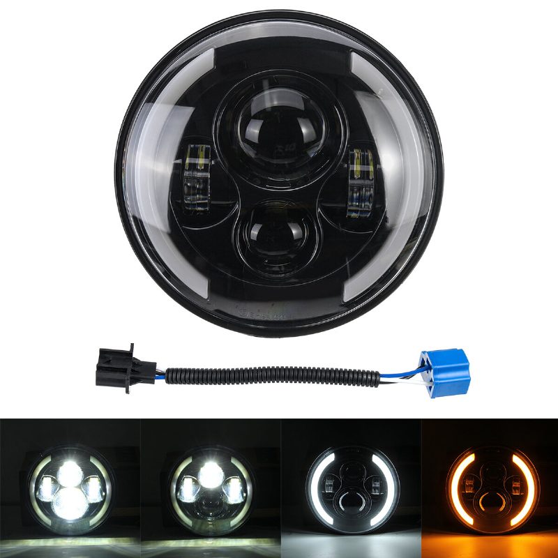 7" Motocyklové Led Projektorové Svetlomety Hi-lo Beam Okrúhle Pre Jeep For Wrangler
