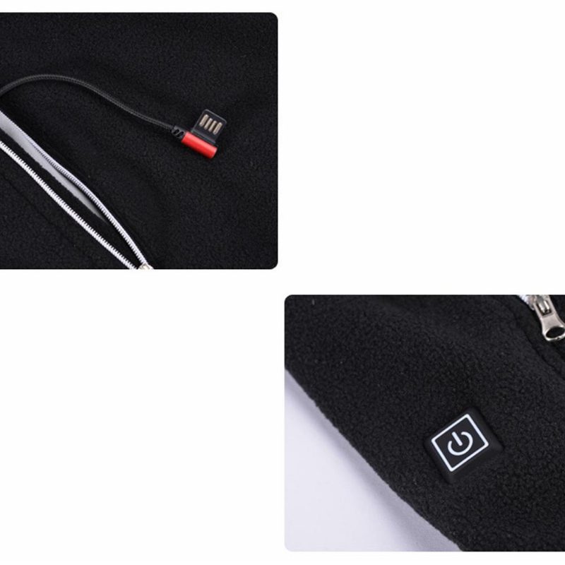 Elektrická Usb Vyhrievaná Fleecová Bunda Teplý Grafén Uhlíkové Vlákno Muži Ženy Nabíjacie Vyhrievanie Kabát Racing
