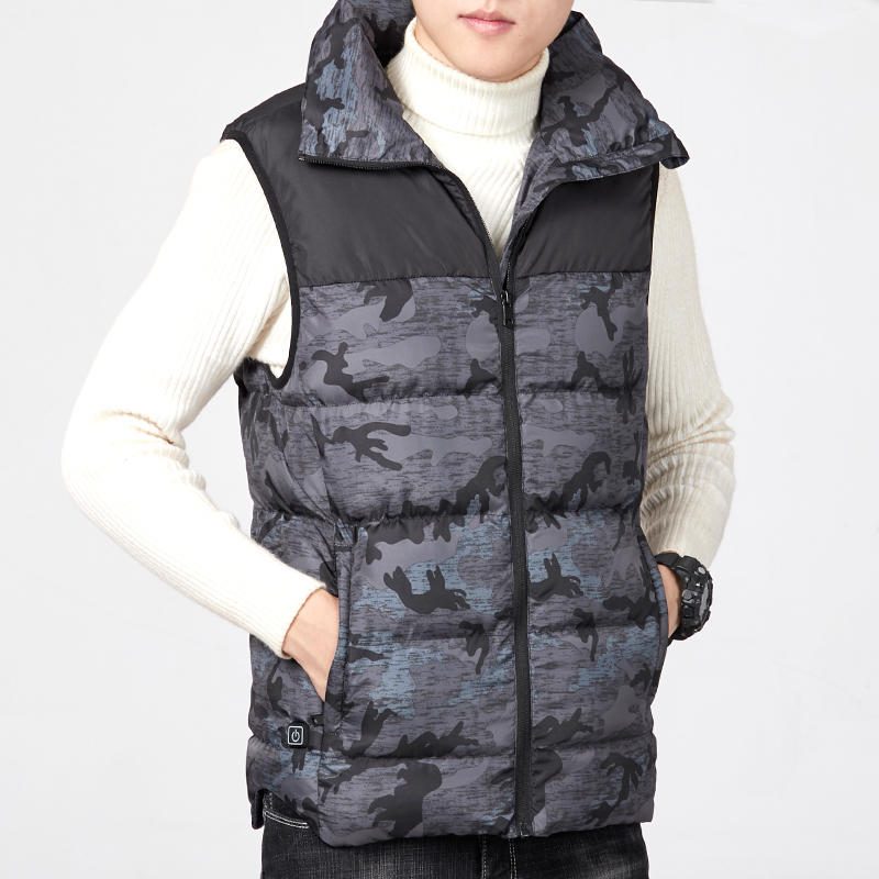 Elektrická Vesta Vyhrievaná Látková Bunda Usb Teplá Vyhrievacia Podložka Body Winter Warmer Grey