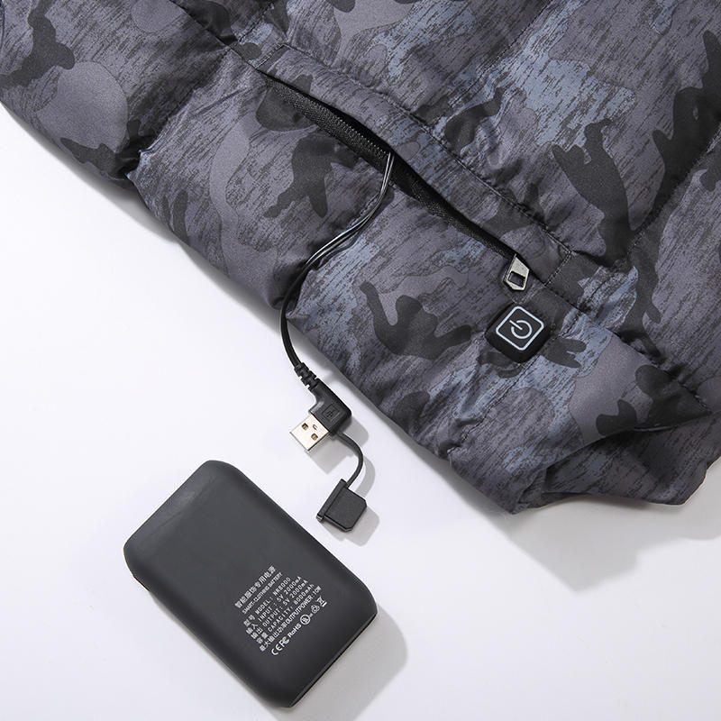 Elektrická Vesta Vyhrievaná Látková Bunda Usb Teplá Vyhrievacia Podložka Body Winter Warmer Grey