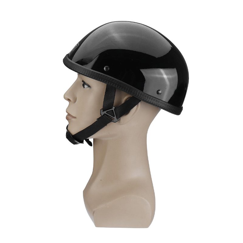 M/l/xl Dot Motocykel Nemeckého Štýlu Polovičná Prilba Motokrosový Skúter Lesklý Čierny