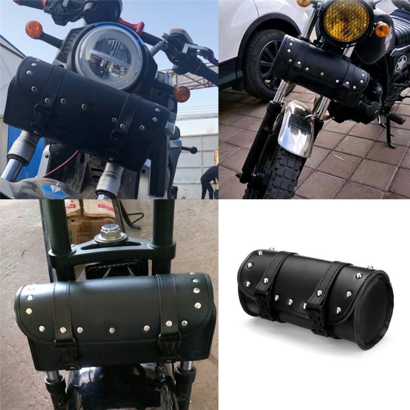 Motocykel Predná Vidlica Taška Na Náradie Na Batožinu Čierna Koža Pre Harley