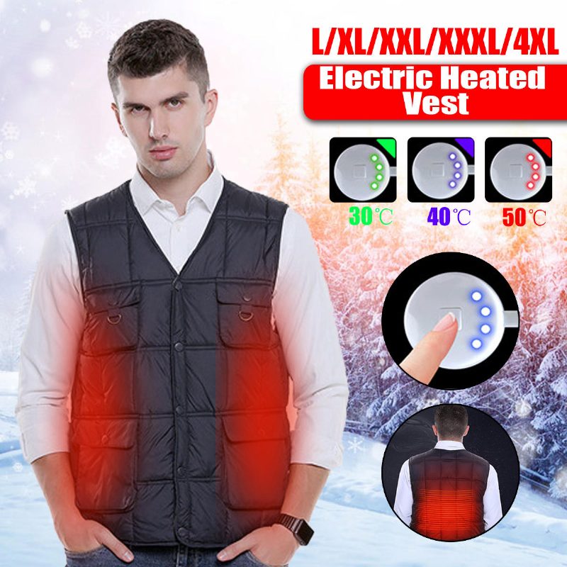 Nastaviteľná Elektrická Vesta Vyhrievaná Rybárska Látková Bunda Usb Thermal Winter-warmer