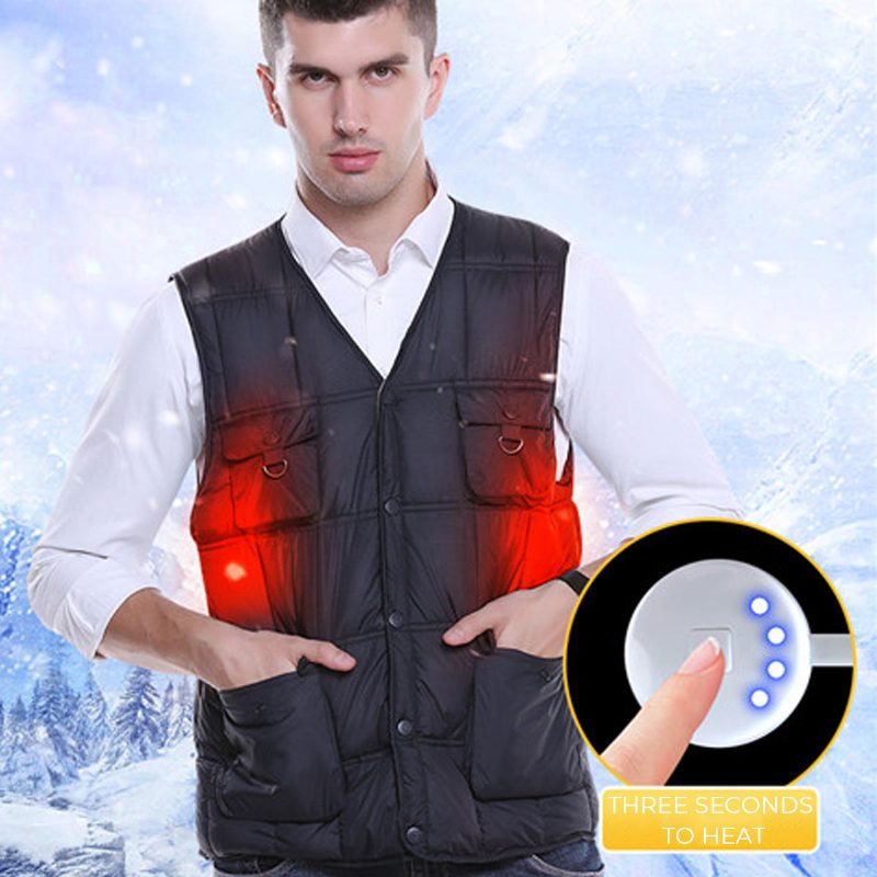 Nastaviteľná Elektrická Vesta Vyhrievaná Rybárska Látková Bunda Usb Thermal Winter-warmer