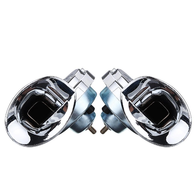 Pár 12v 110db Chrome Dual Tone Air Snail Horn Pre Auto Van Motocykel Univerzálny