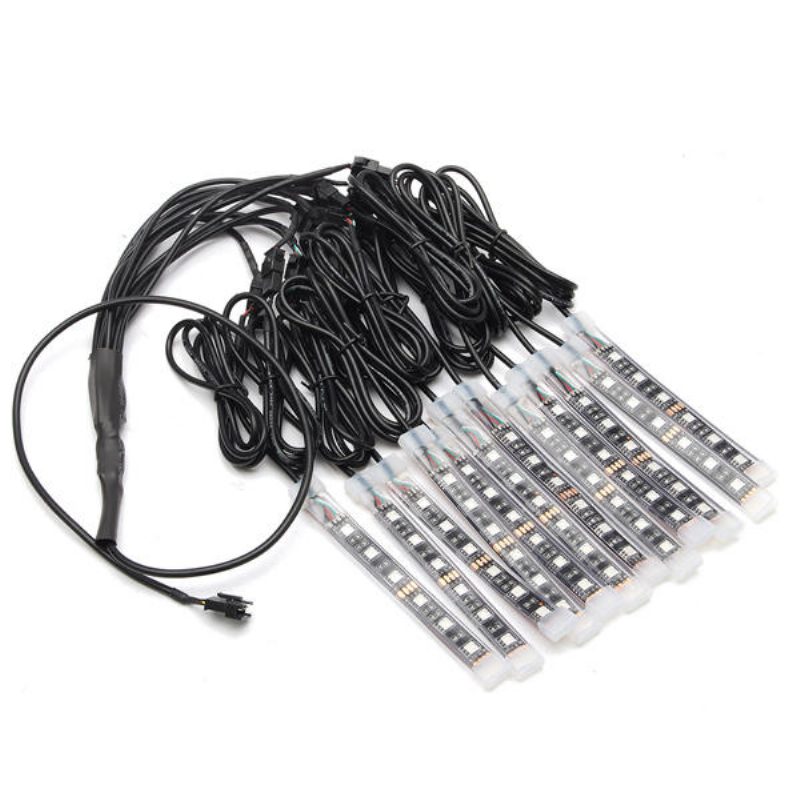 Súprava 12x Led Diaľkového Bezdrôtového Neónového Svetelného Prúžku Pre Auto Nákladné Čln Motorový Bicykel