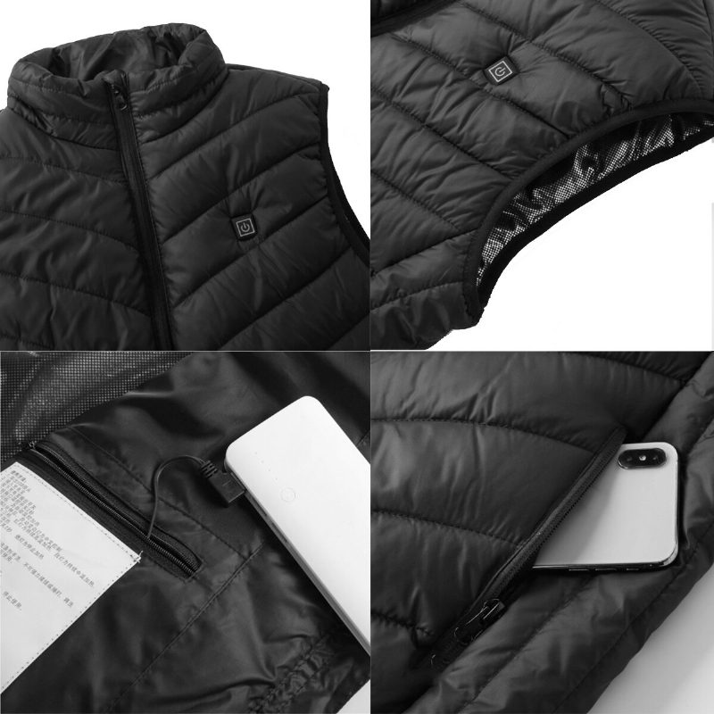 Unisex Elektrická Vesta Vyhrievaná Bunda Usb Winter Body Warmer Vetruodolné Gilet Coats