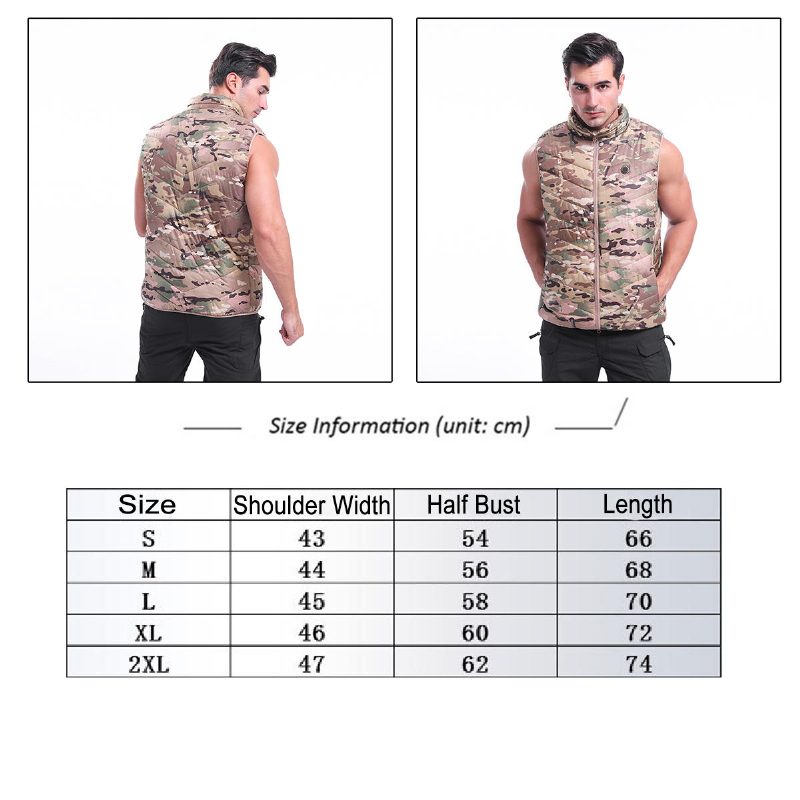 Usb Bezpečnostný Trojrýchlostný Termostat Elektrická Vesta Camouflage Outdoor Sports Warm