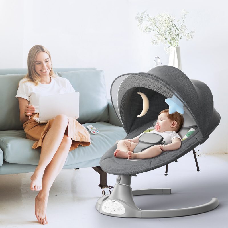 Hojdacie Kreslo Kimbosmart Baby Multifunkčná Hudobná Elektrická Hojdačka Aktivity