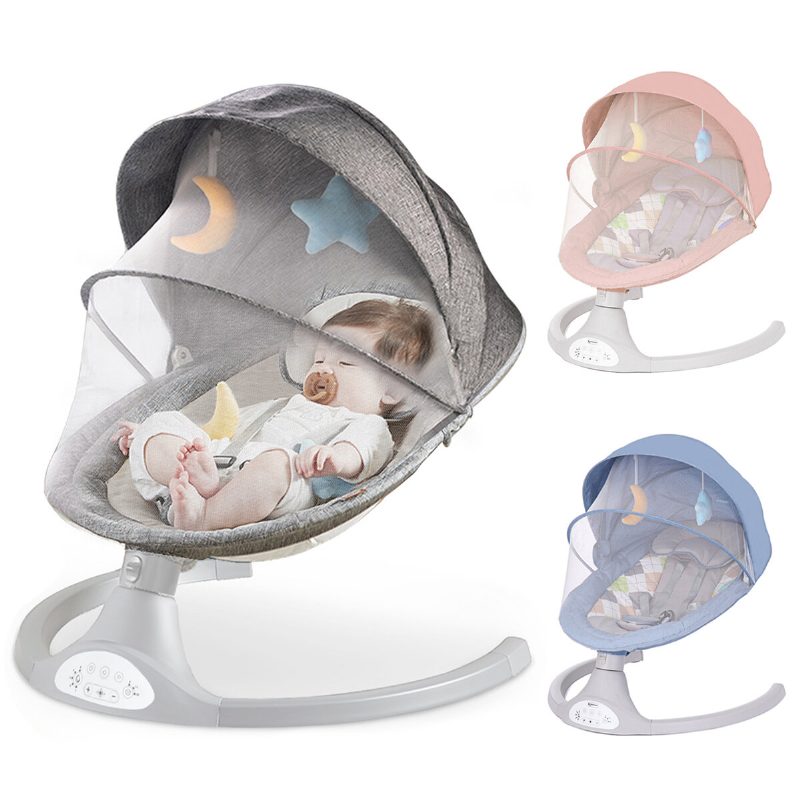 Hojdacie Kreslo Kimbosmart Baby Multifunkčná Hudobná Elektrická Hojdačka Aktivity