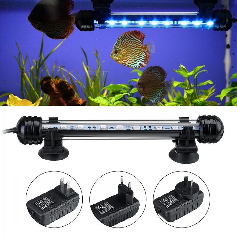 18 cm 5050smd 9led Akváriová Nádrž Na Ryby Rgb Ľahká Ponorná Vodotesná Barová Lampa