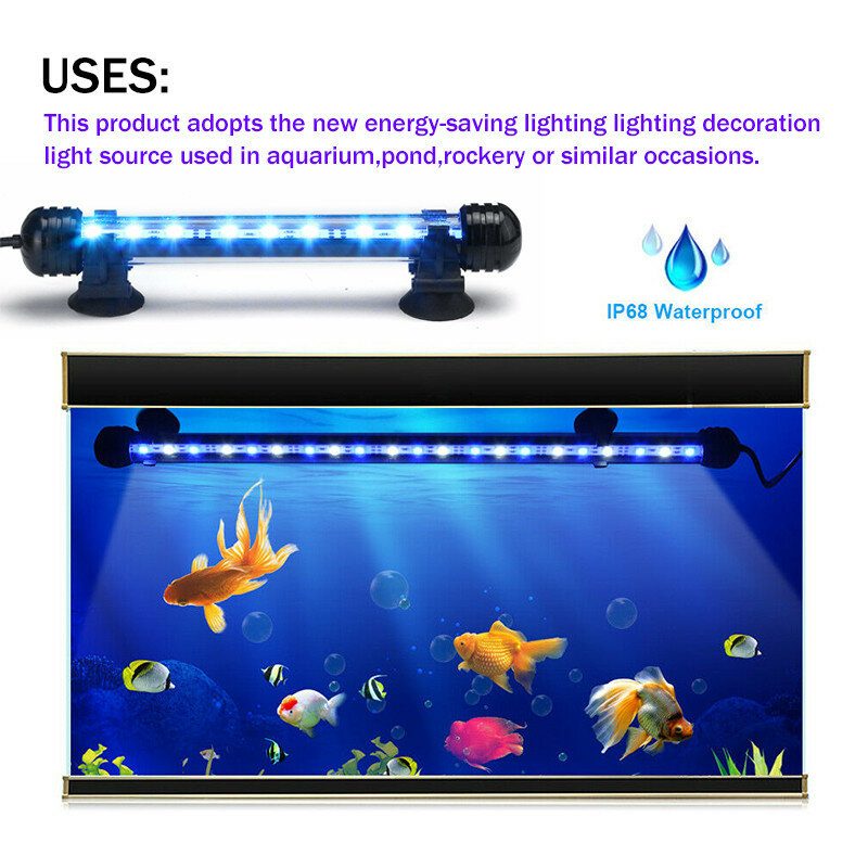 18 cm 5050smd 9led Akváriová Nádrž Na Ryby Rgb Ľahká Ponorná Vodotesná Barová Lampa