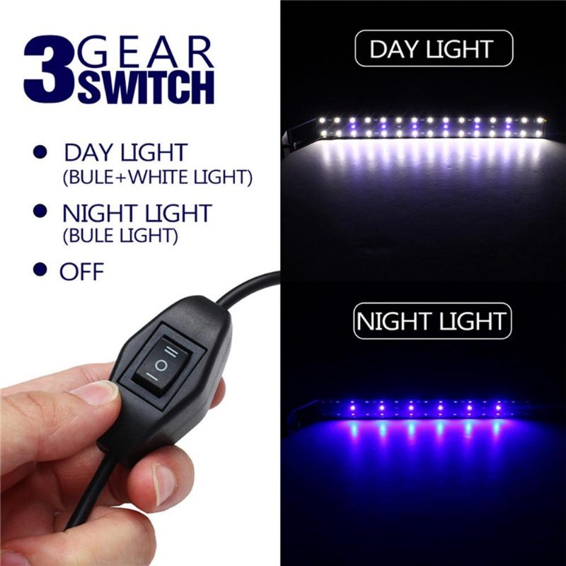 24w 85cm Modro-biela Led Nastaviteľná Lampa Do Akvária Pre Akváriové Ryby Super Tenké Pripínacie Svetlo