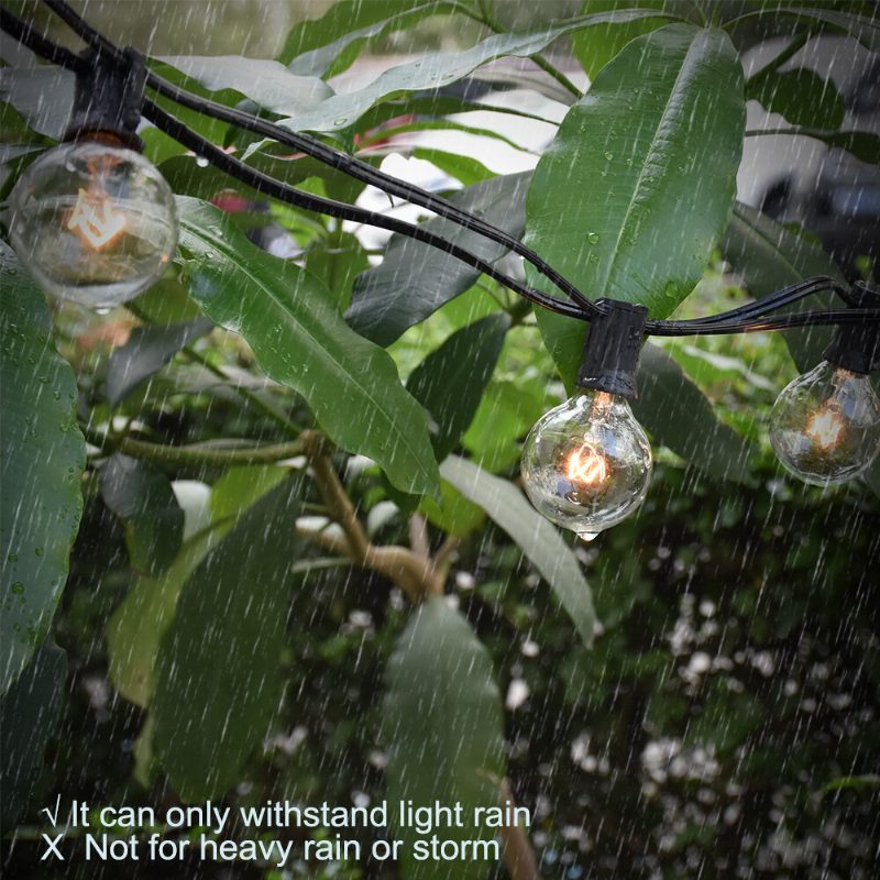 25 Ft Patio String Light Christmas G40 Globe Festoon Žiarovka Fairy Vonkajšie Party Garden Garland Svadobné Dekoratívne Svetlá
