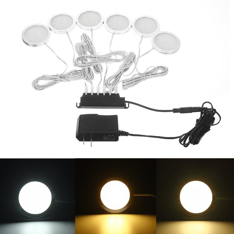 2.5 W 6-v-1 Led Pod Skriňovým Svetlom Stropným Panelom Nadol Tenká Kuchynská Skrinka Vstavaná Lampa Dc12v