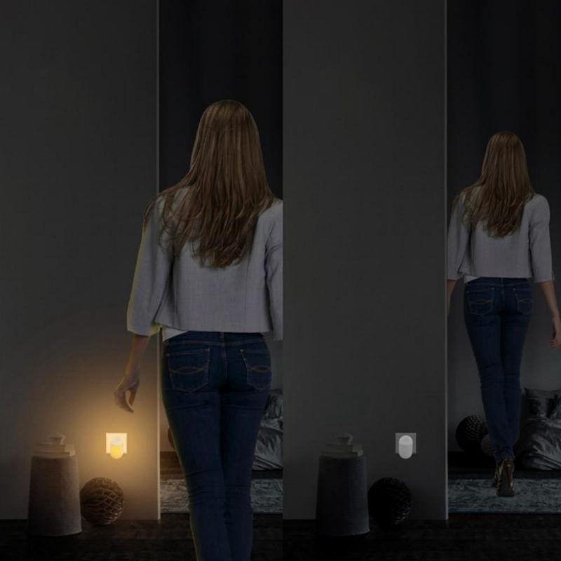 2ks 0.7w Svetelný Senzor A Pir Motion Led Nočná Nástenná Lampa Pre Detskú Spálňu Ac100-240v