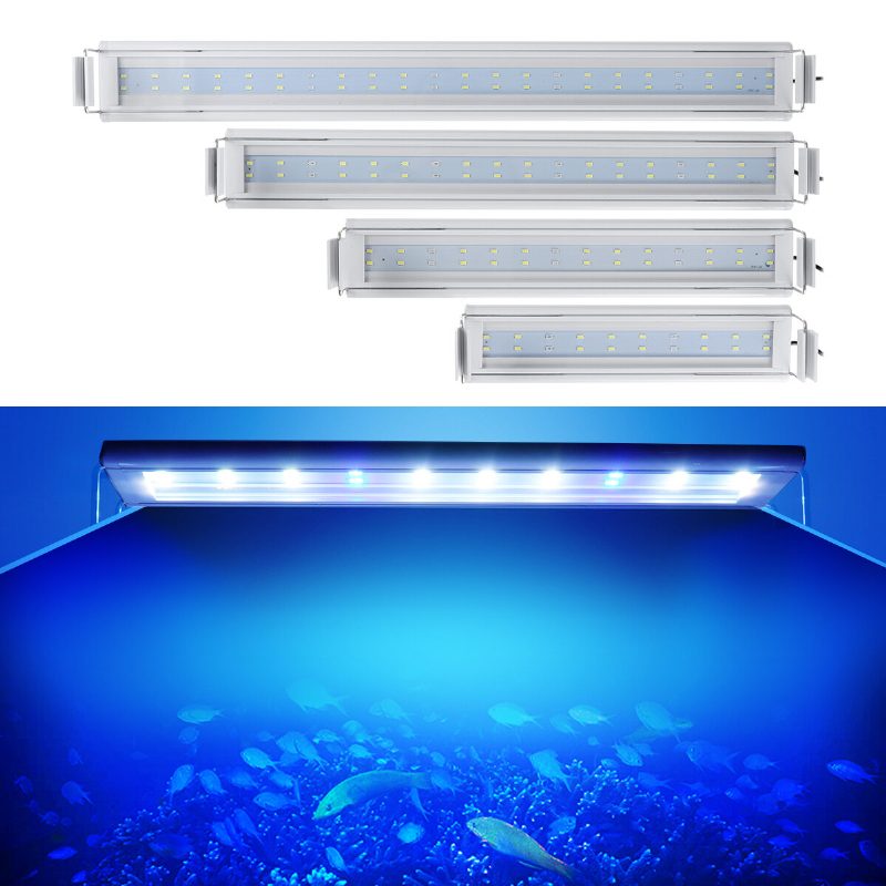 3/5/7/9w 220v Us Zástrčka Lampy Do Akvária Led Energeticky Úsporný Spínač Modrého A Bieleho Svetla