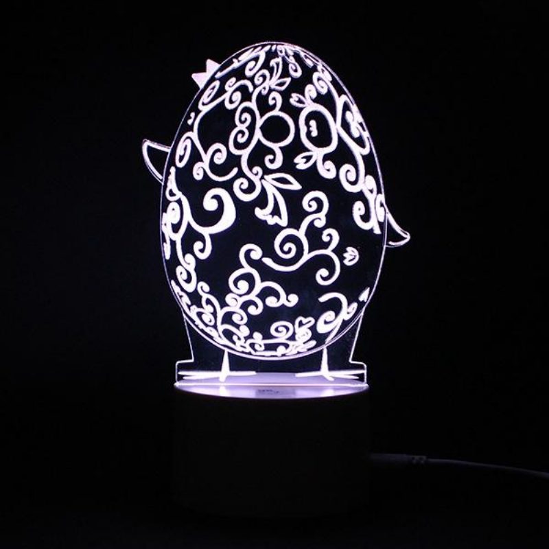 3d Illusion Easter Egg Králik Led Nočné Svetlo Usb Farebná Stolová Lampa Na Stôl Holiday Decor Dc5v