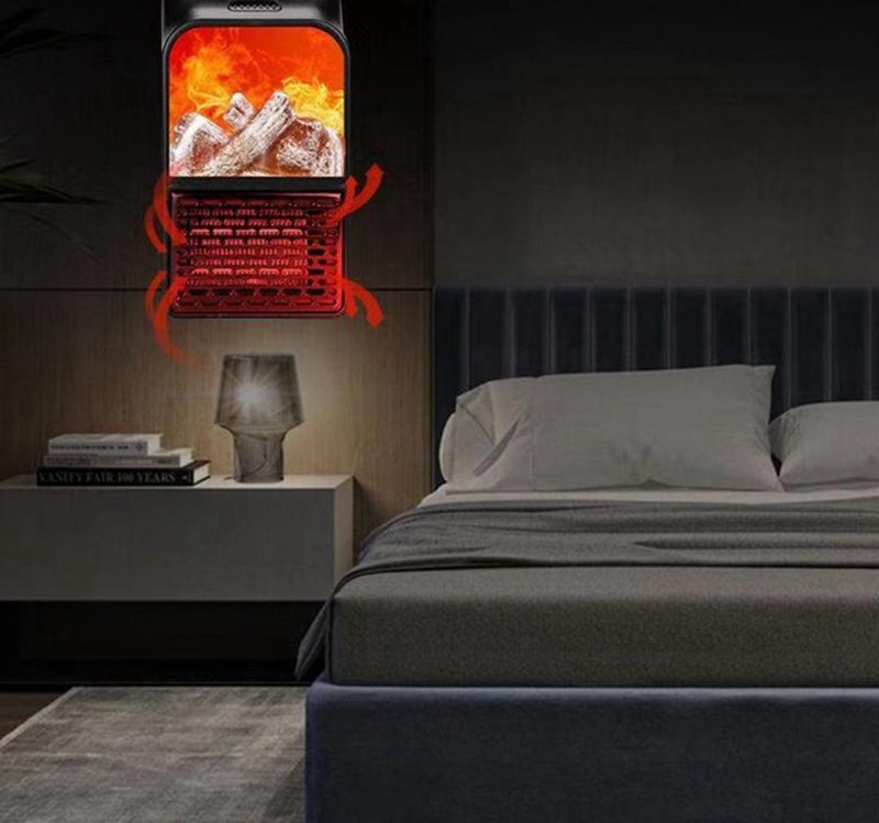 3d Plameňový Ohrievač 500 W Nástenný Elektrický Guľatiny Na Stenu Diaľkové Ovládanie Ac220v-240v
