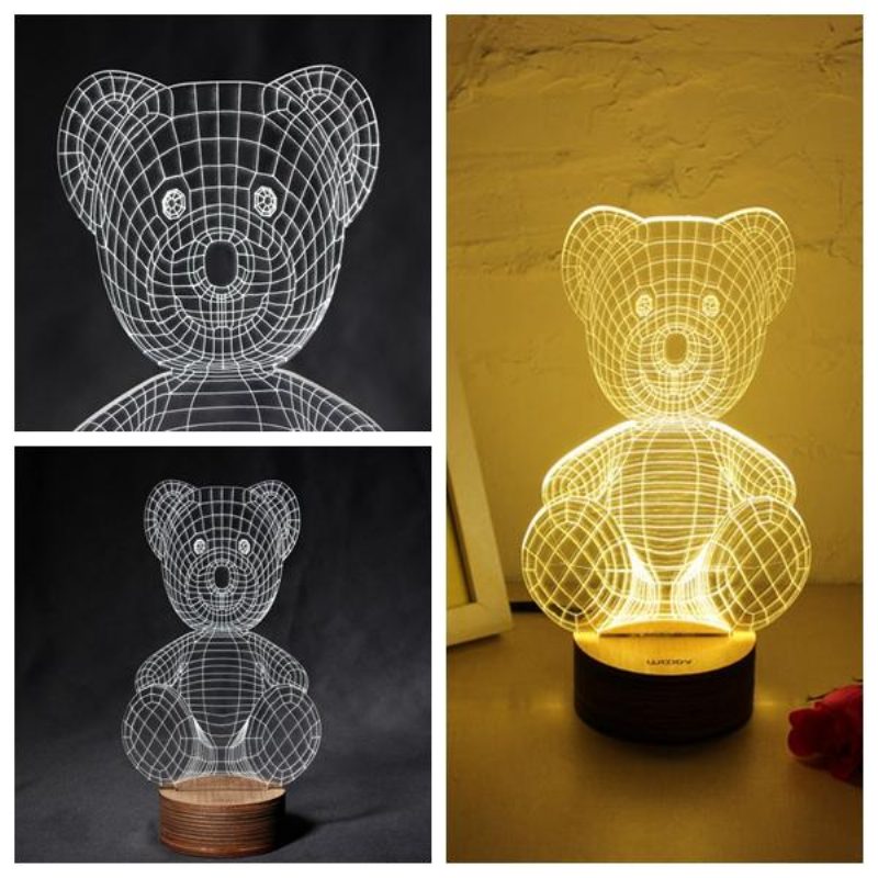 3d Vizuálne Led Nočné Svetlo Na Malý Stolík Na Sviatočného Valentína