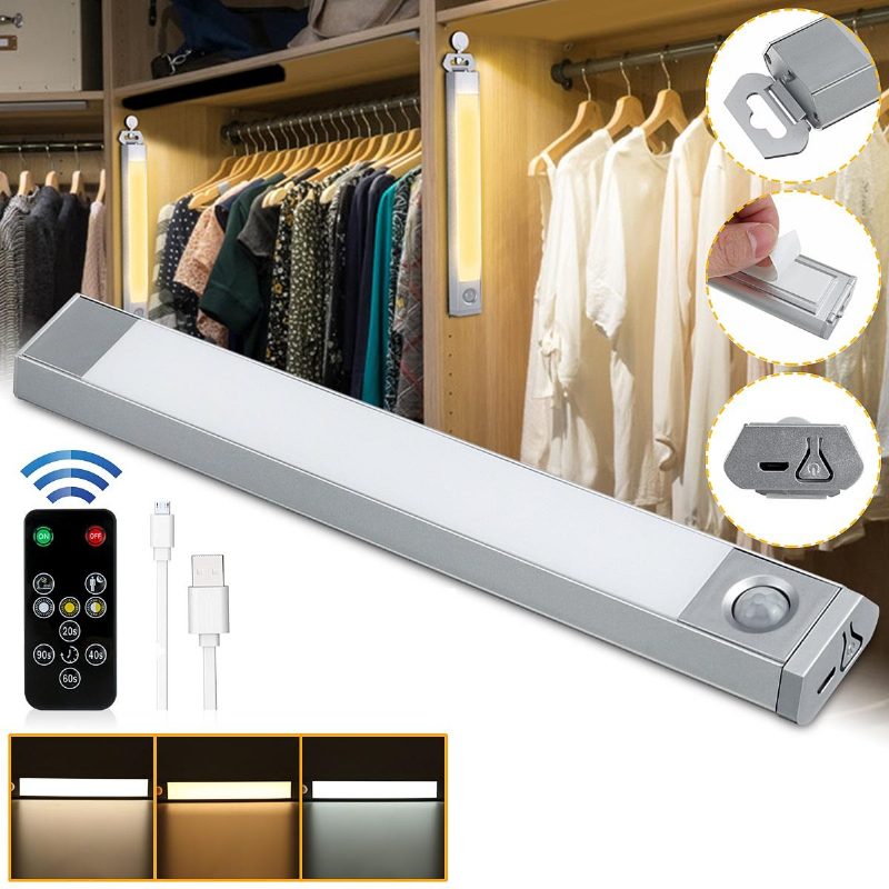 60 Led Usb Dobíjacie Svetlo Do Skrine S Pohybovým Senzorom Bezdrôtová Lampa Pod Skrinku