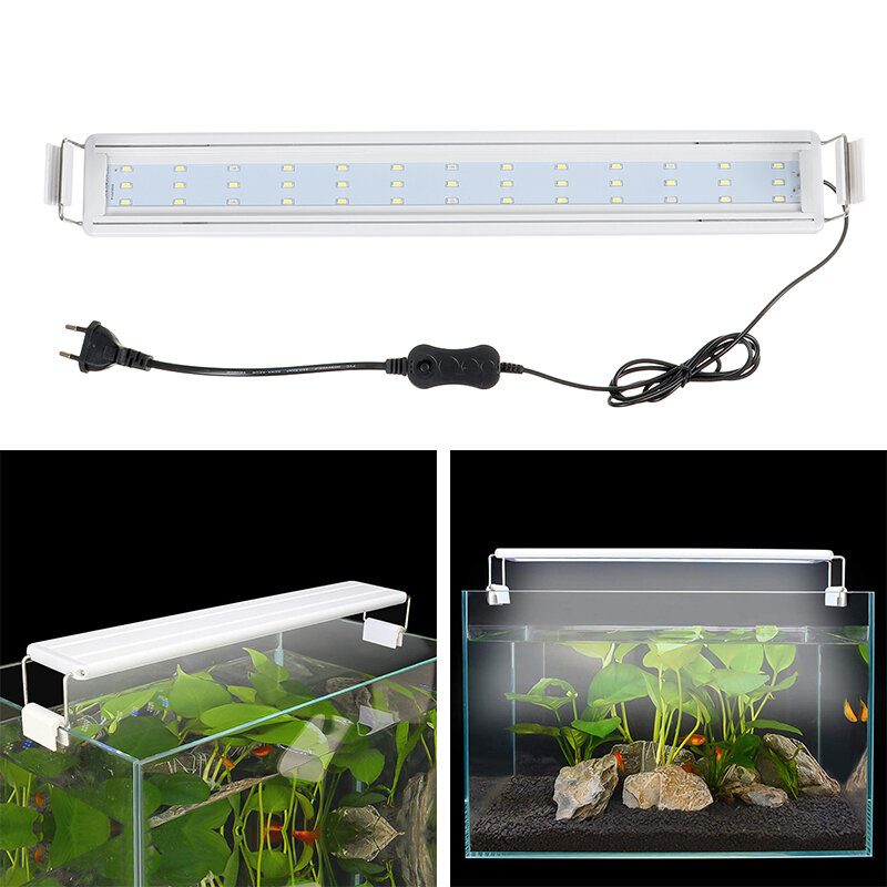 Akvarijné Akváriové Akvárium S Led Zásuvkou Nad Hlavou Modro-biela Lampa Rastliny Mesiac Osvetlenie