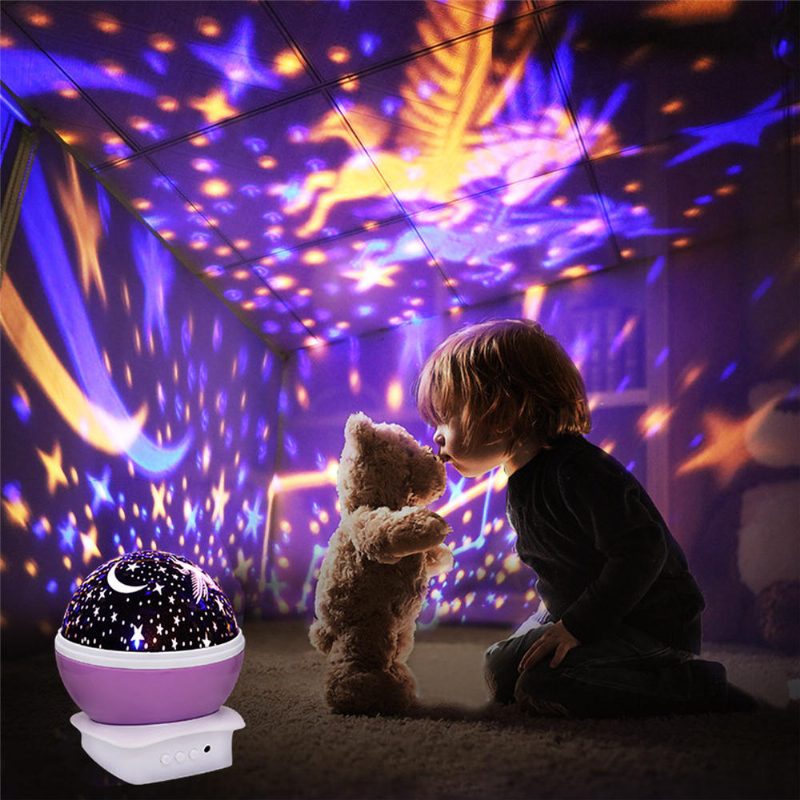 Automatická Rotujúca Projekčná Lampa S Hviezdnou Oblohou Bakeey Hviezdny Mesiac Farebné Diamantové Hviezdne Svetlo Projektor Usb Led Nočné