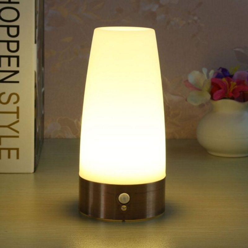 Bezdrôtové Led Nočné Osvetlenie Stolová Lampa Snímač Pohybu Na Batérie Na Vnútorné