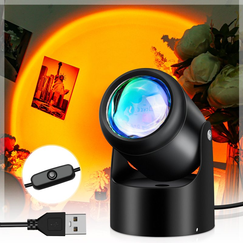 Charminer 180° Rotácia Západ Slnka Projekcia Led Svetlo Dekor Fotografické Usb Nočné Do Spálne Obývacia Izba Domáca Párty