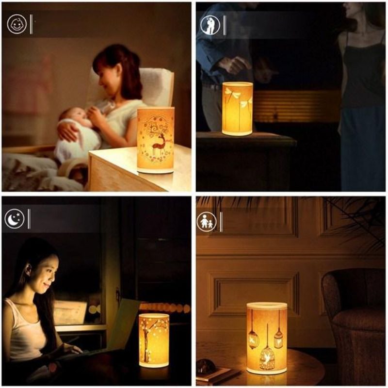 E27 Ručne Vyrezávaná Teplá Stolová Lampa Pergamenová Led Pre Domácu Výzdobu