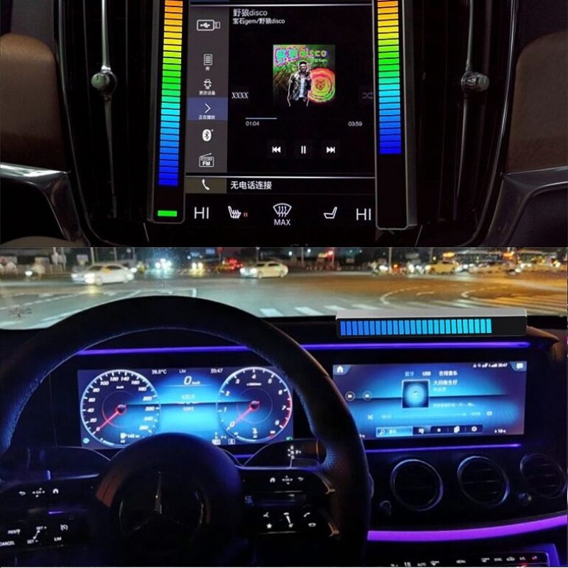 Rgb Usb Energeticky Úsporná Lampa Hlasom Aktivovaný Snímač Rytmu Svetlo Automobil Okolitá Hudba Atmosféra Hry